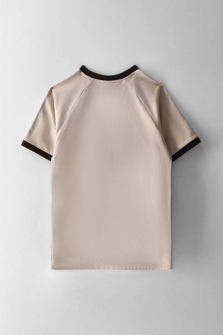 Boys Interlock Oversized Sports T-Shirt - Stone