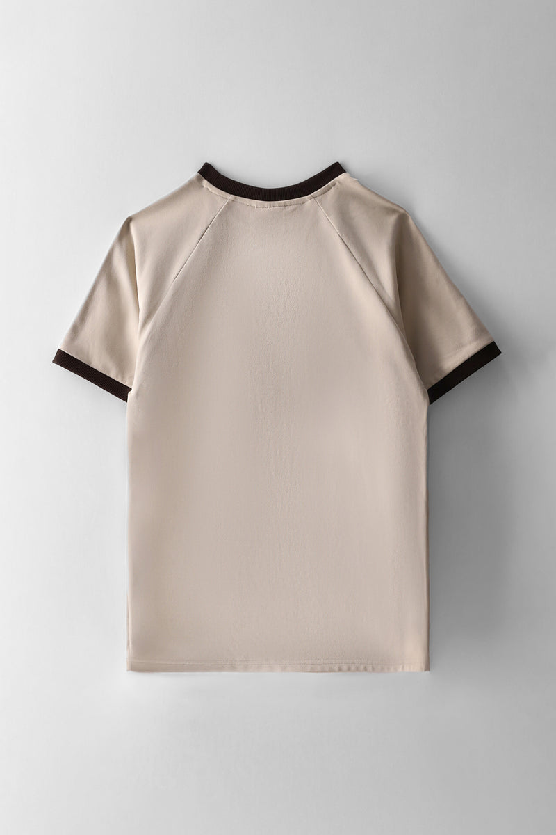 Boys Interlock Oversized Sports T-Shirt - Stone