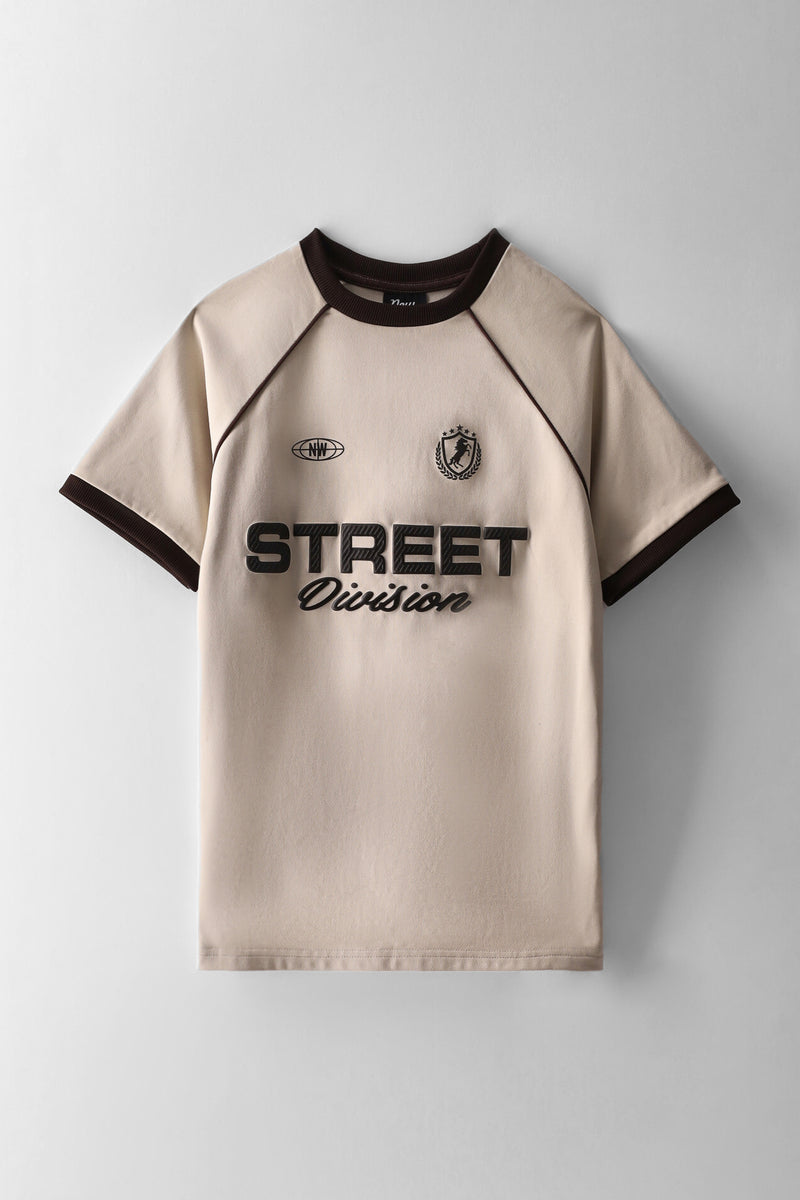 Boys Interlock Oversized Sports T-Shirt - Stone