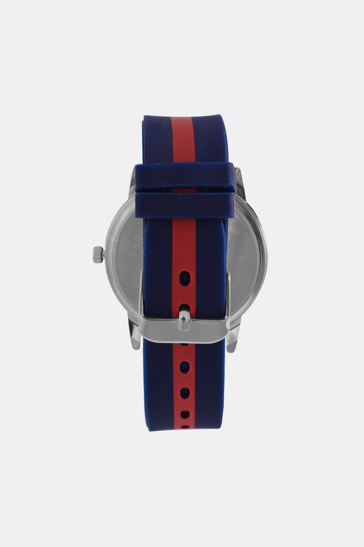 Boys Resin Red Stripe Analogue Watch - Navy