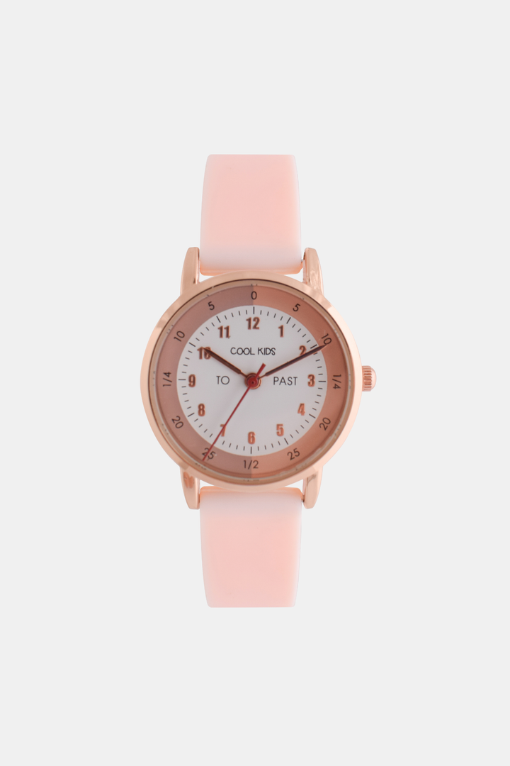 Girls Resin Time-Teacher Analogue Watch - Rose Gold