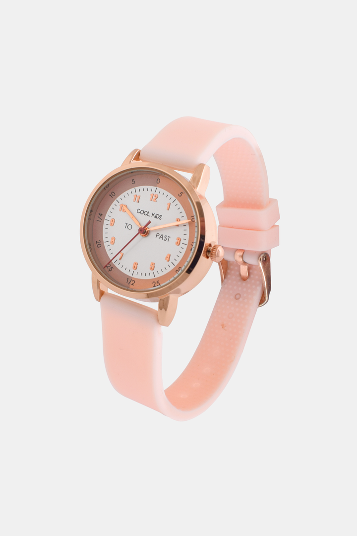 Girls Resin Time-Teacher Analogue Watch - Rose Gold