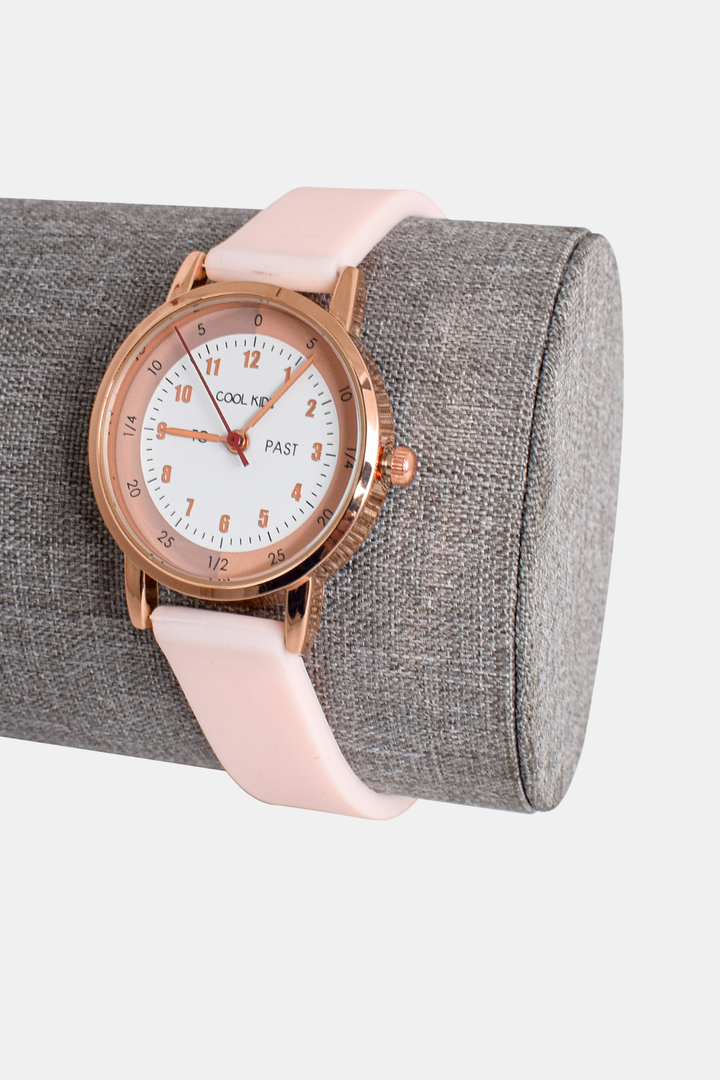 Girls Resin Time-Teacher Analogue Watch - Rose Gold