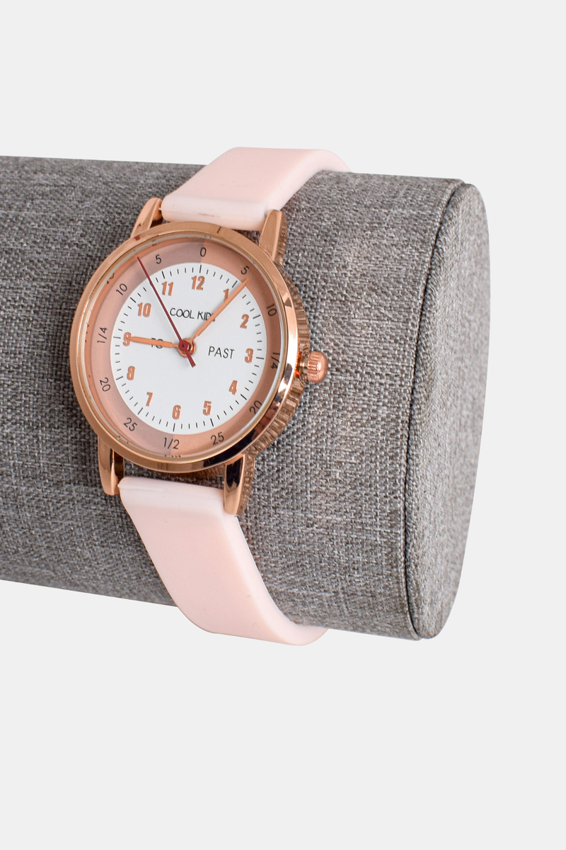 Girls Resin Time-Teacher Analogue Watch - Rose Gold