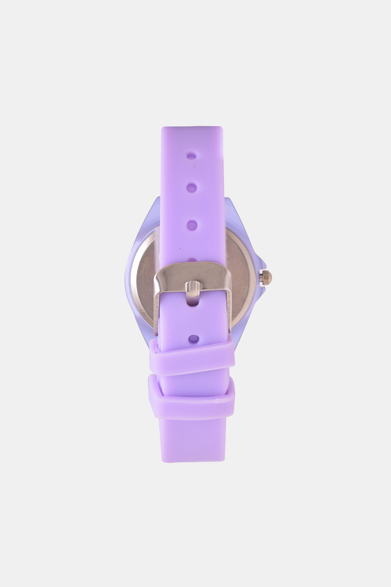 Girls Resin Heart Analogue Watch - Lilac