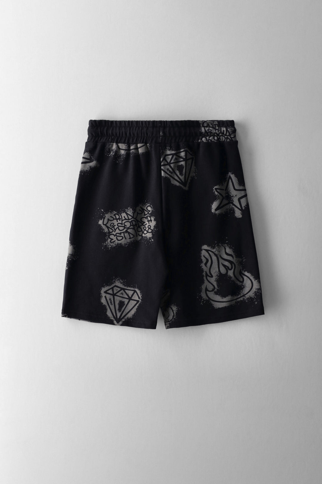 Nyc Grafitti Fleece Shorts - Black