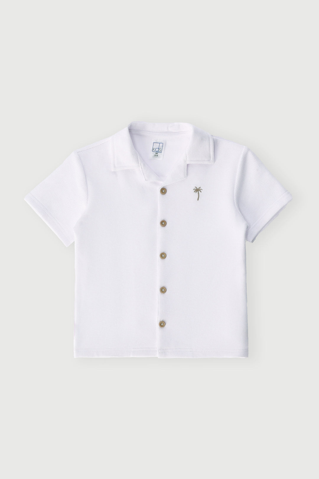 Pre-Boys Palm Textured Shirt - White