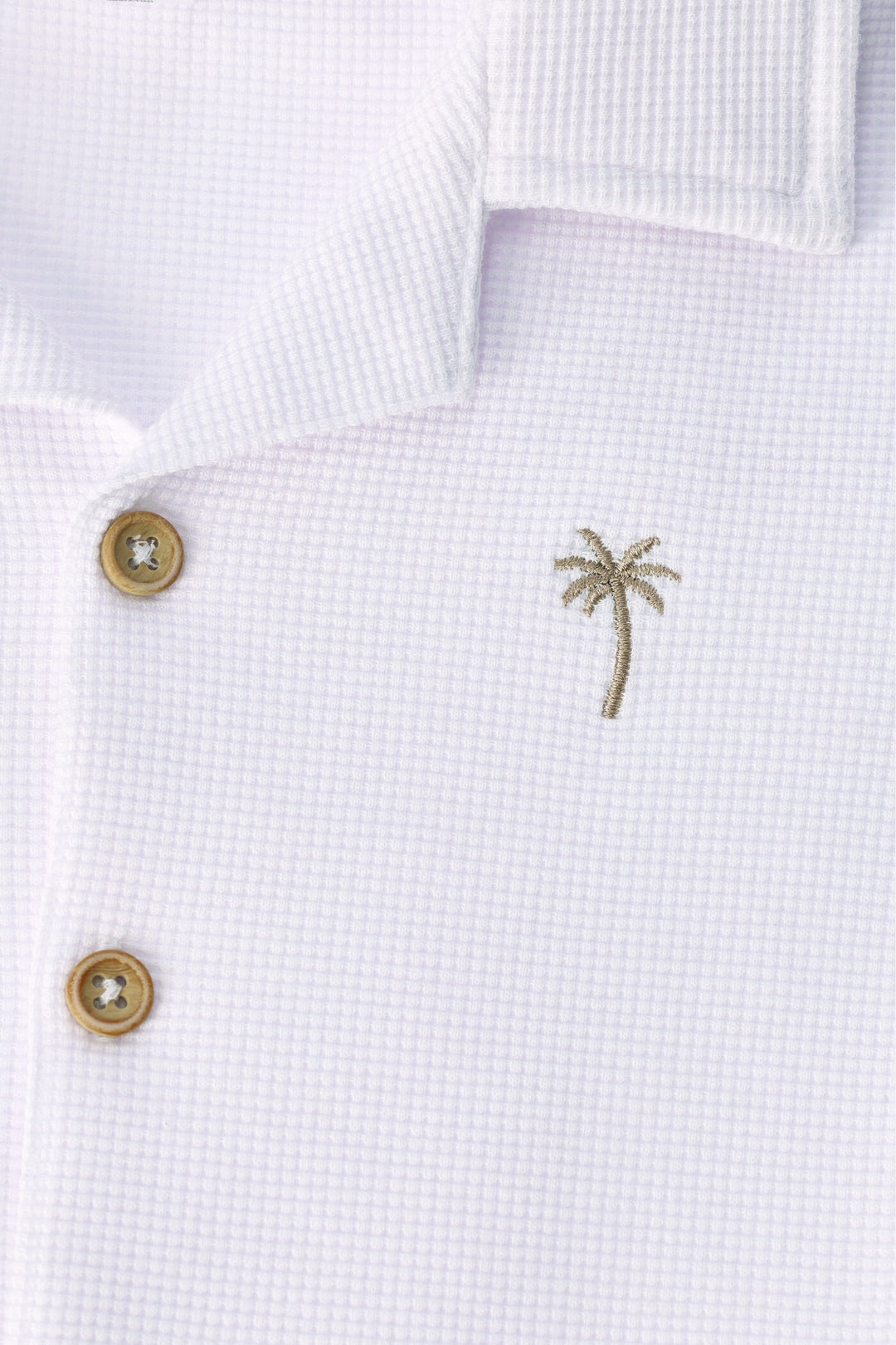 Pre-Boys Palm Textured Shirt - White