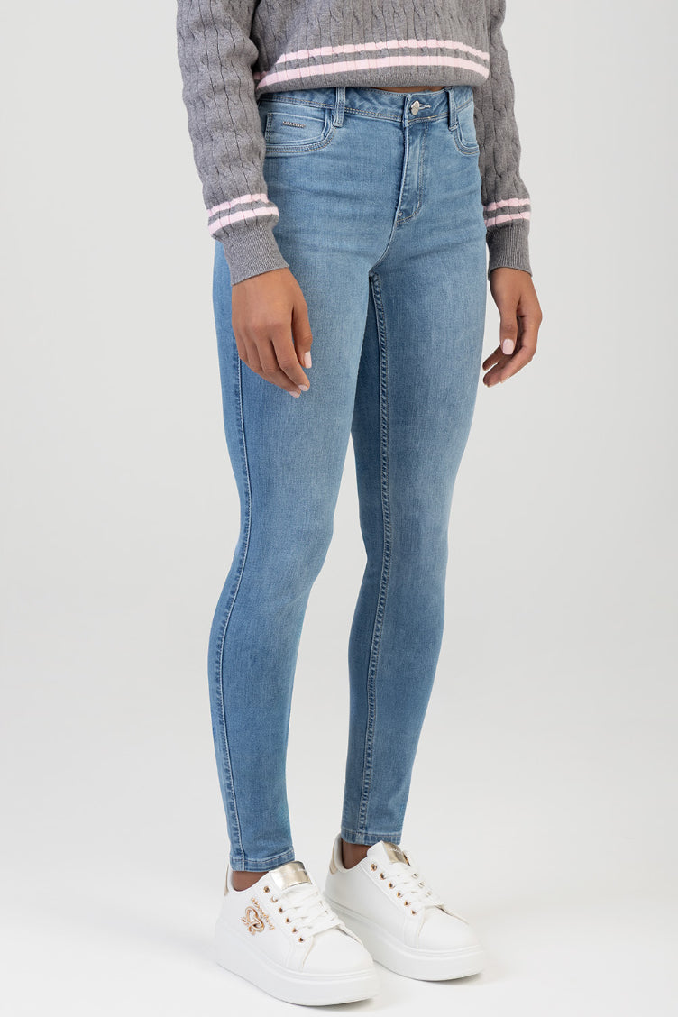 Blair Mid Waist Skinny Bumbooster Denim - Medium Wash