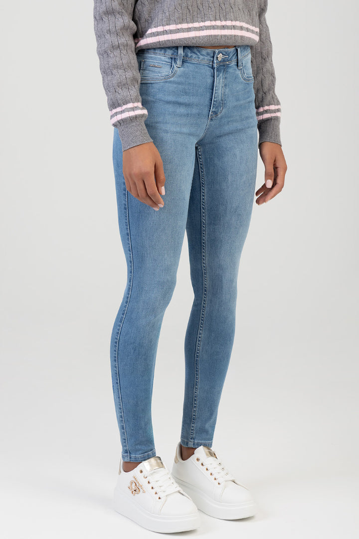 Blair Mid Waist Skinny Bumbooster Denim - Medium Wash