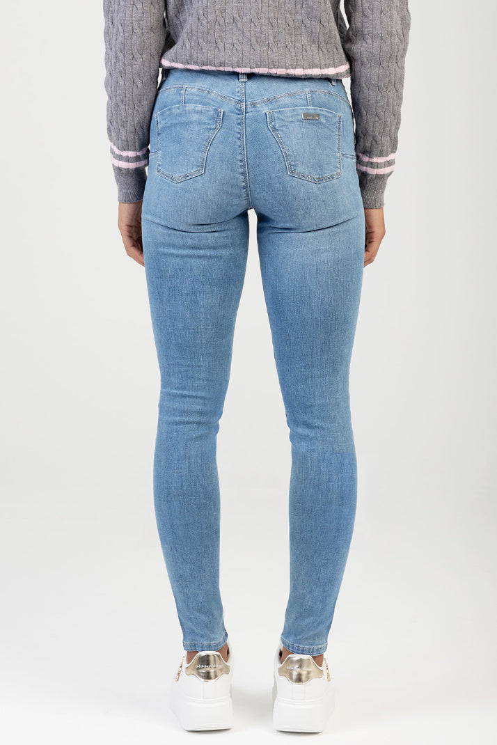 Blair Mid Waist Skinny Bumbooster Denim - Medium Wash