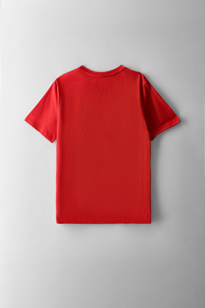 Boys Christmas Tree Teddy  Print T-Shirt - Red