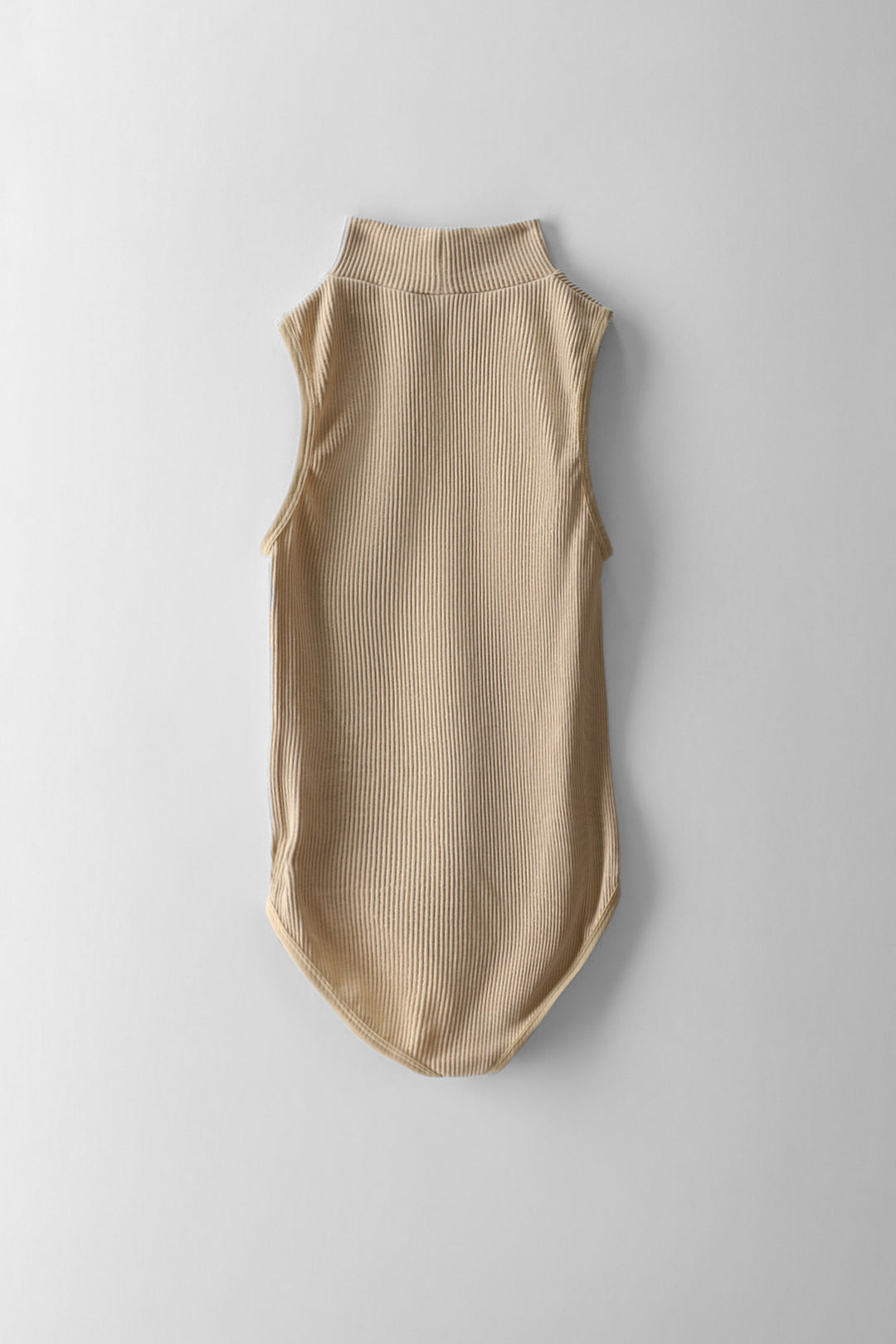 Girls High Neck Seamless Bodysuit - Stone
