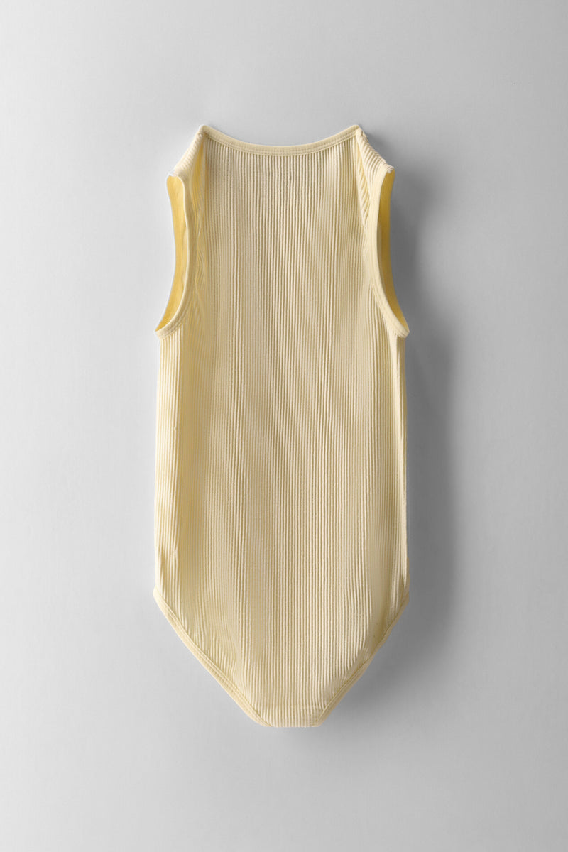 Girls Crew Neck Seamless Bodysuit - Cream