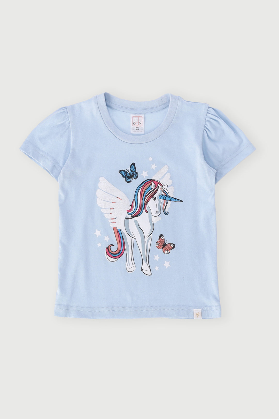 Pre-Girls Unicorn Tee - Sky Blue