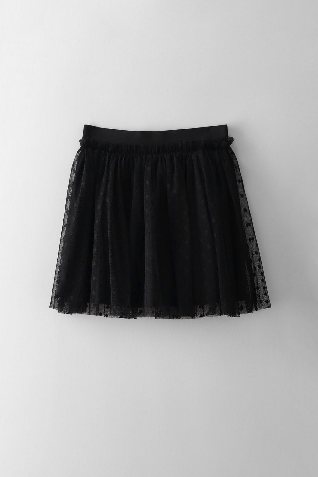 Girls Dobby Mesh Flare Skirt - Black