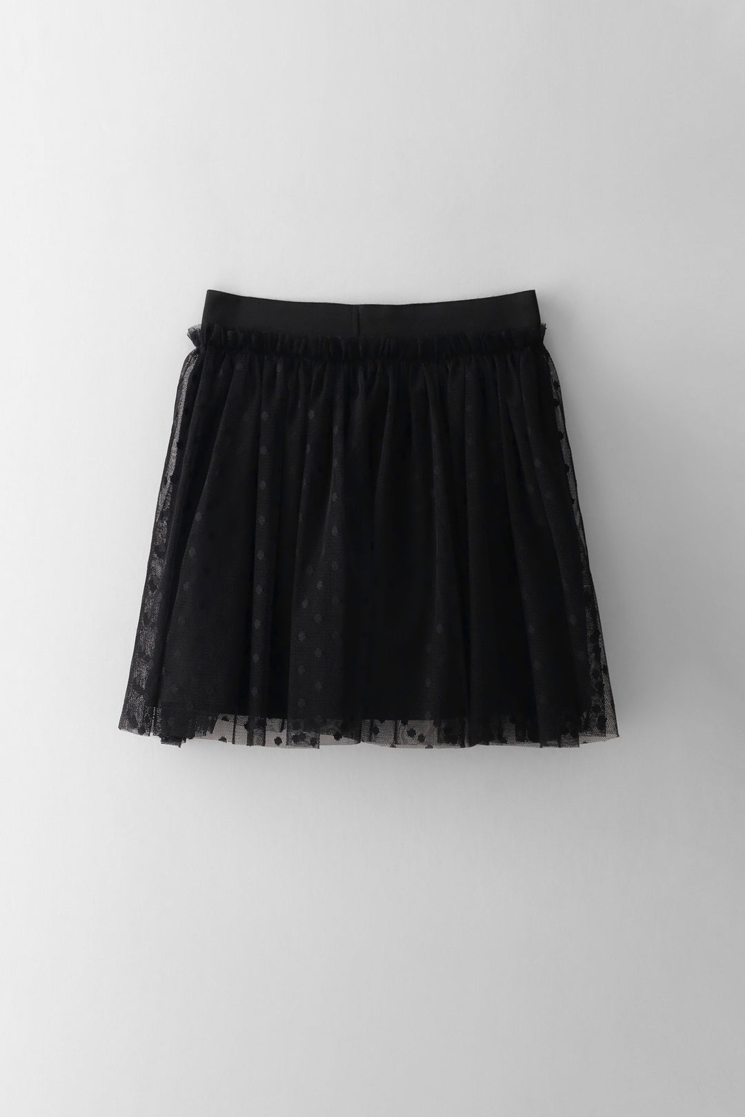 Girls Dobby Mesh Flare Skirt - Black