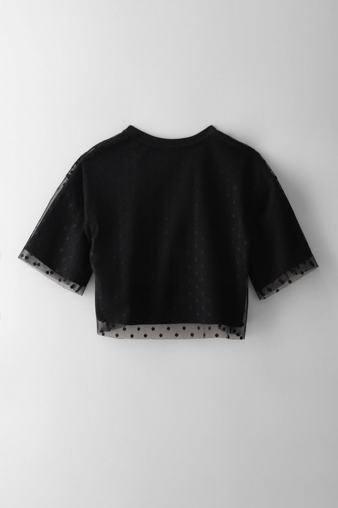 Girls Dobby Mesh Screen Tee - Black