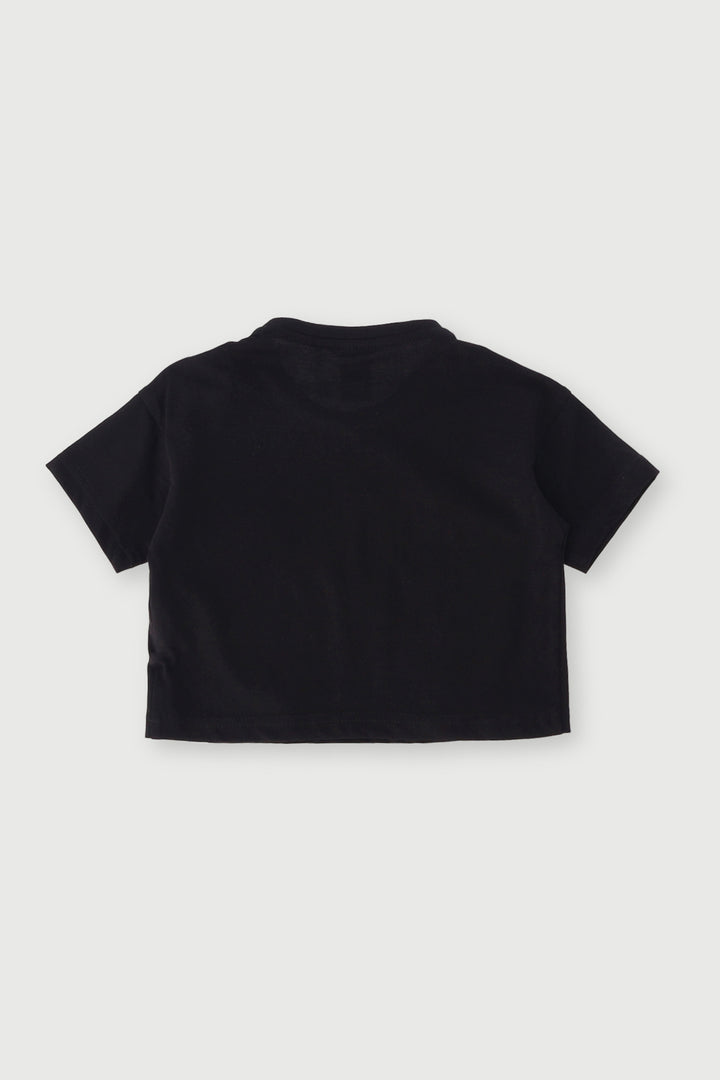 Pre-Girls Bows Boxy Tee - Black