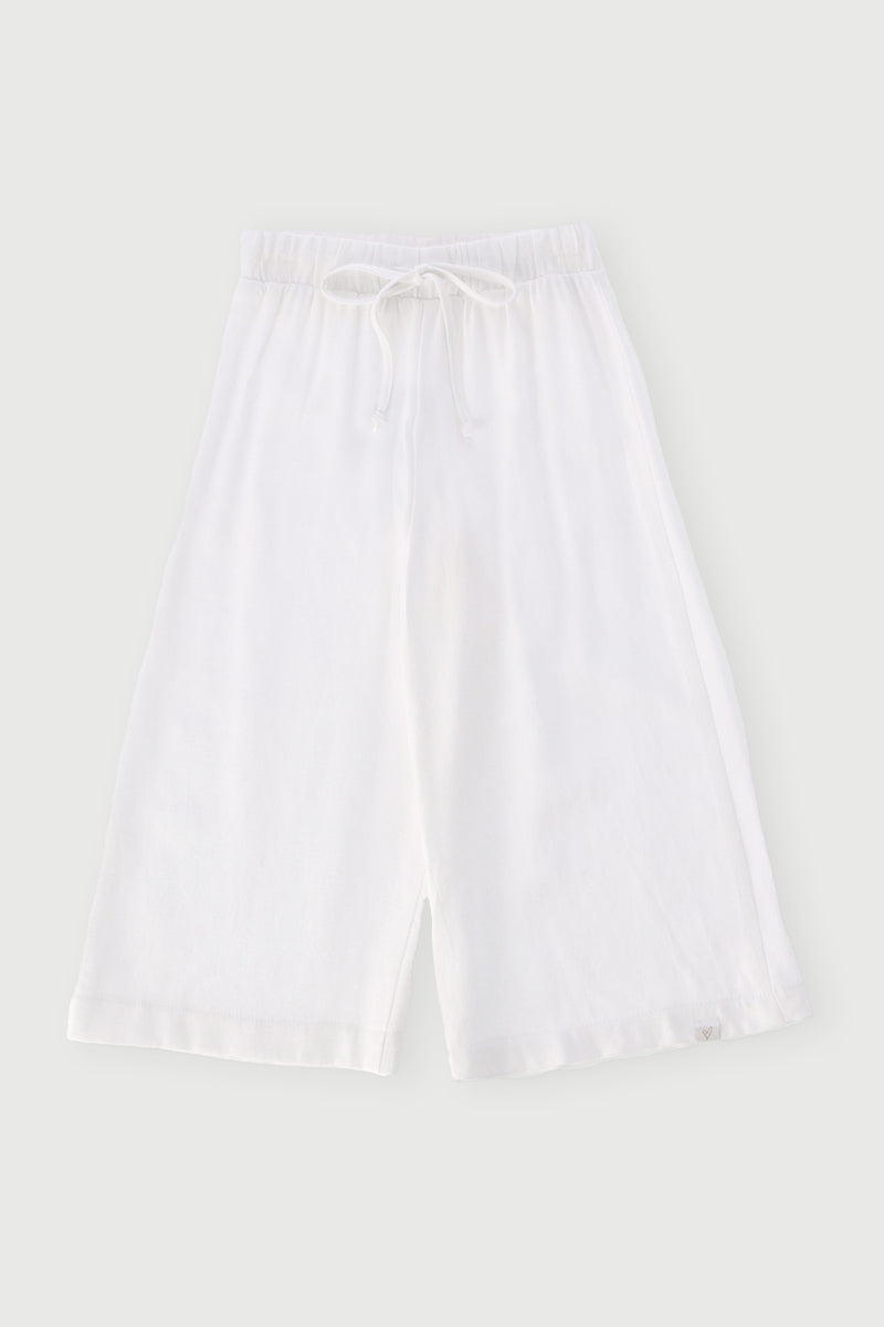 Pre-Girls Linen Pull On Pants - White