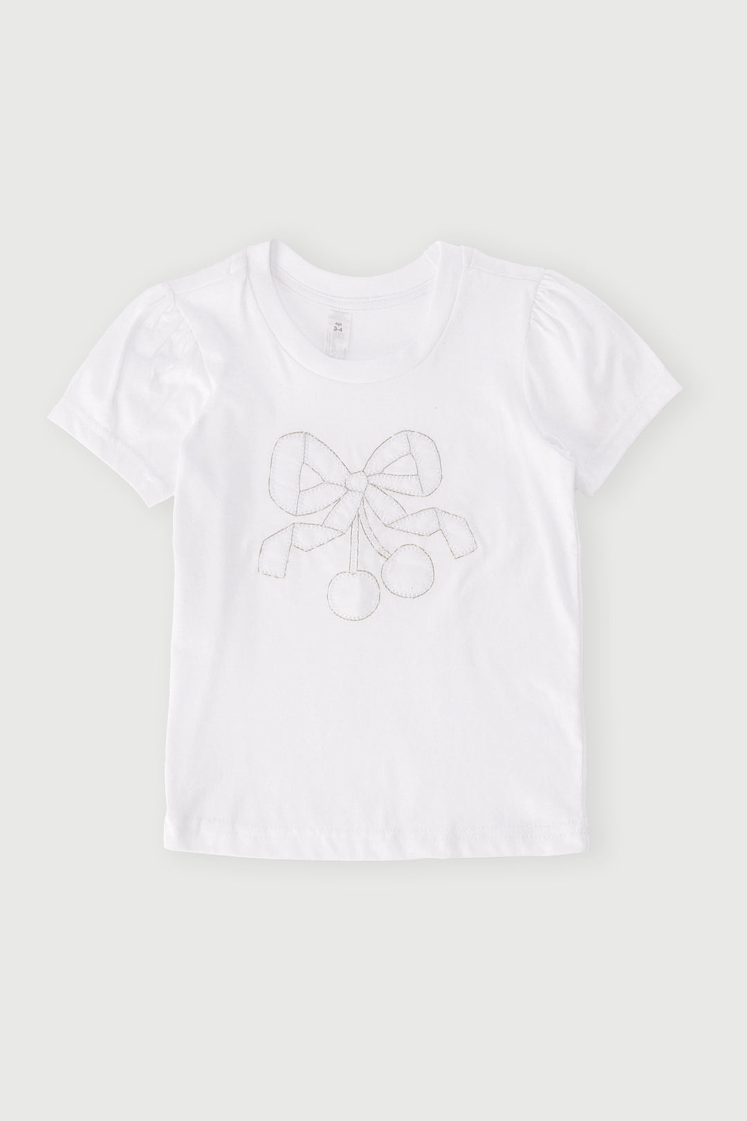 Pre-Girls Bow Applique Tee - White