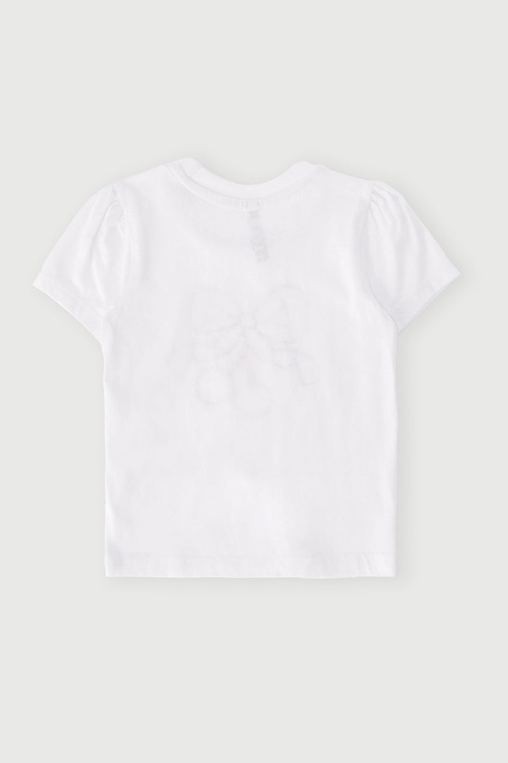 Pre-Girls Bow Applique Tee - White