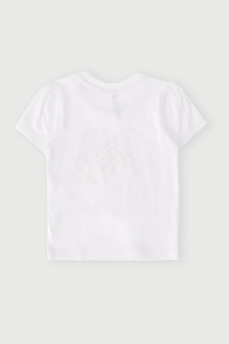 Pre-Girls Bow Applique Tee - White