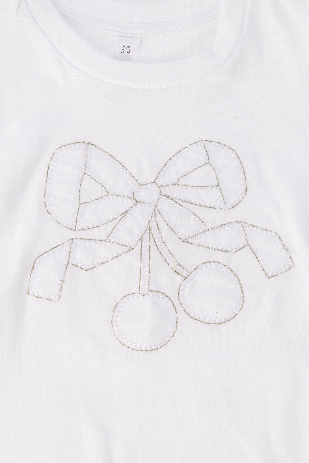 Pre-Girls Bow Applique Tee - White