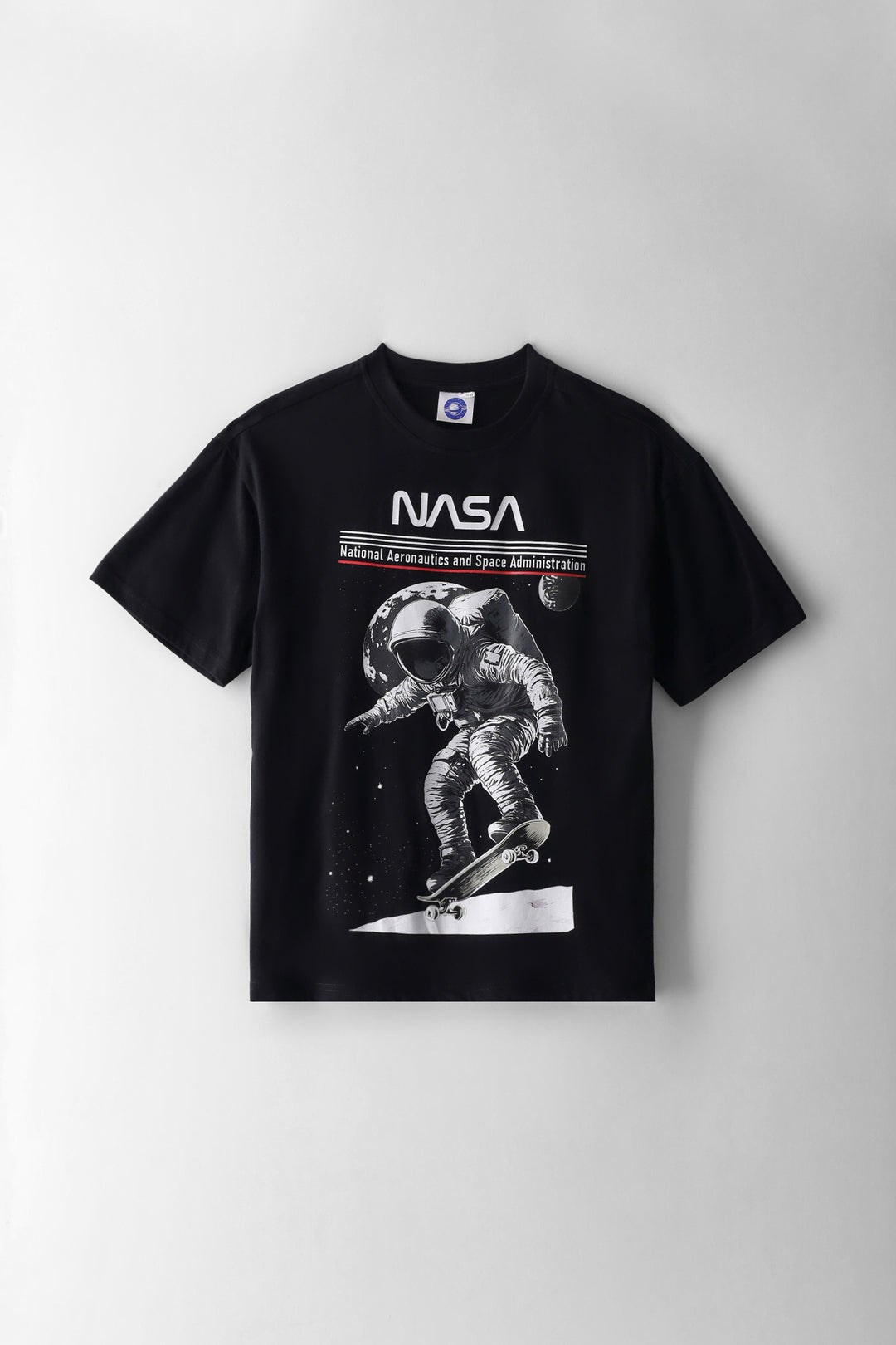 Boys Nasa Moon Skater Oversized T-Shirt - Black