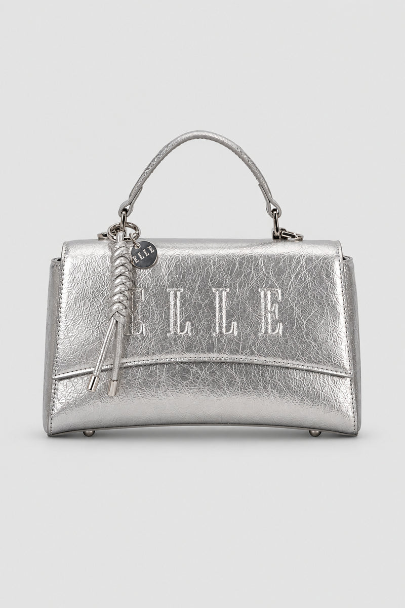 Madonna Flapover Sling Bag - Silver