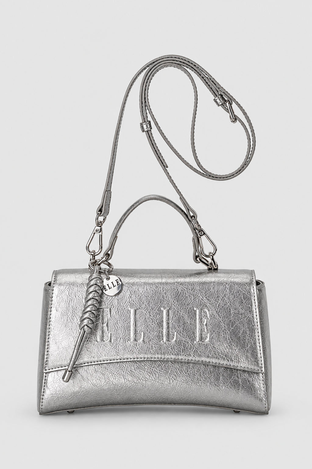 Madonna Flapover Sling Bag - Silver