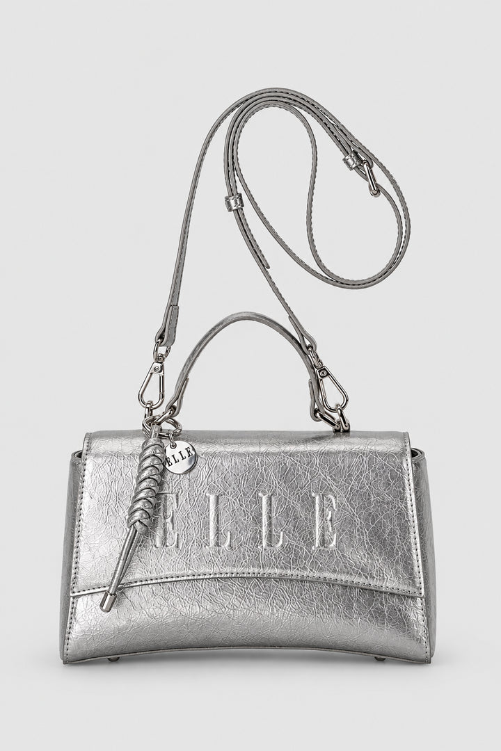 Madonna Flapover Sling Bag - Silver