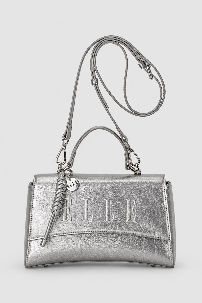 Madonna Flapover Sling Bag - Silver