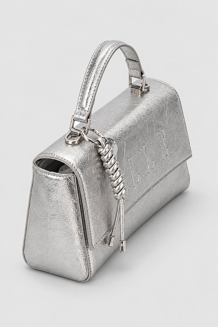Madonna Flapover Sling Bag - Silver
