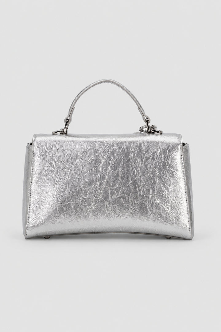 Madonna Flapover Sling Bag - Silver