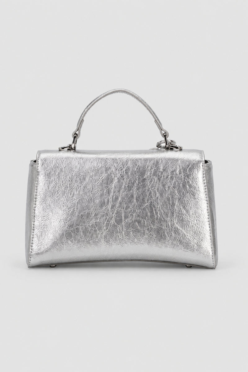 Madonna Flapover Sling Bag - Silver
