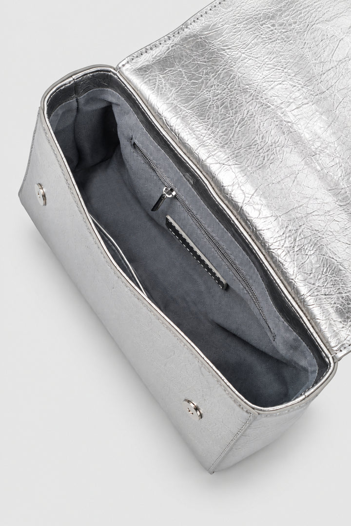 Madonna Flapover Sling Bag - Silver