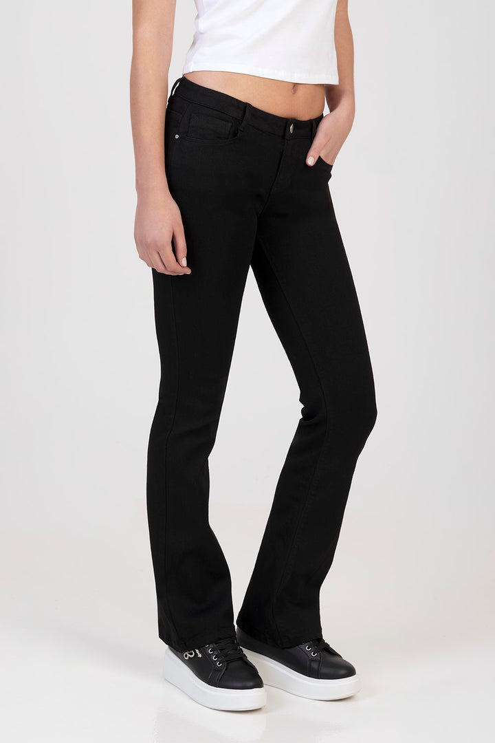 Donnae Low Waist Boot Leg Denim - Black