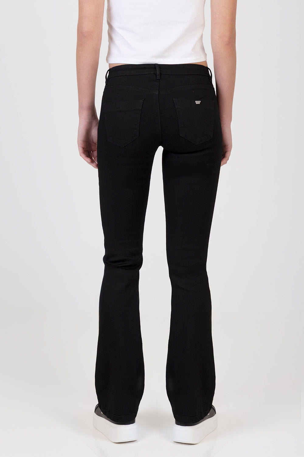 Donnae Low Waist Boot Leg Denim - Black