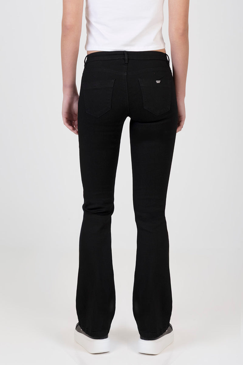 Donnae Low Waist Boot Leg Denim - Black