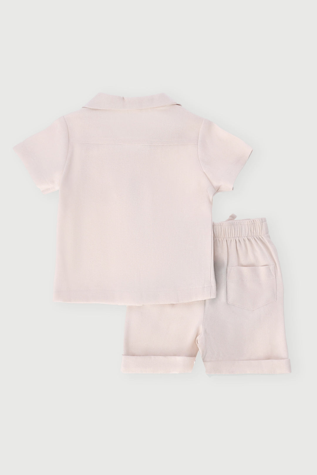 Baby Boys Shirt & Short Linen Set - Cream
