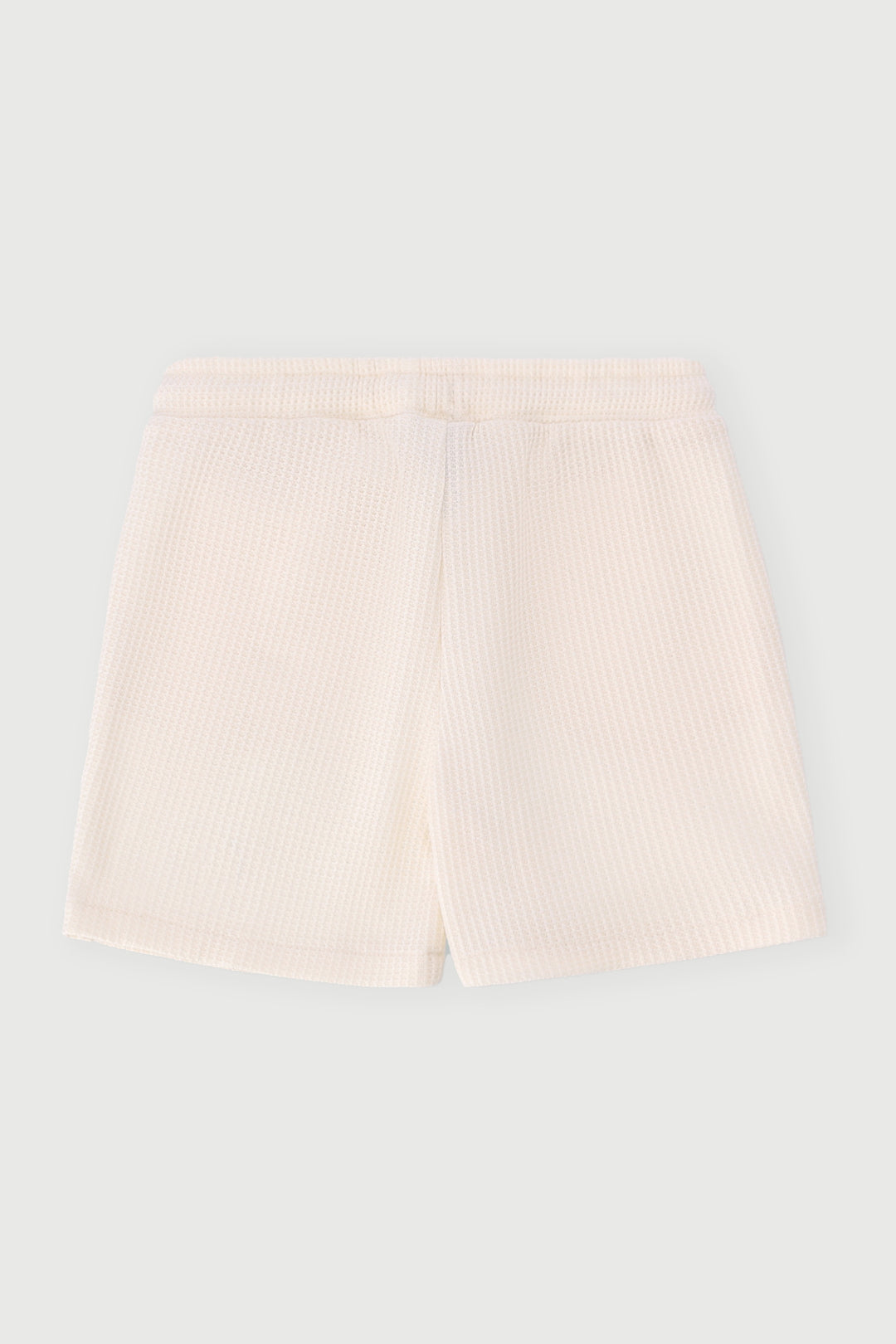 Pre-Boys Embroidered Waffle Short - Cream