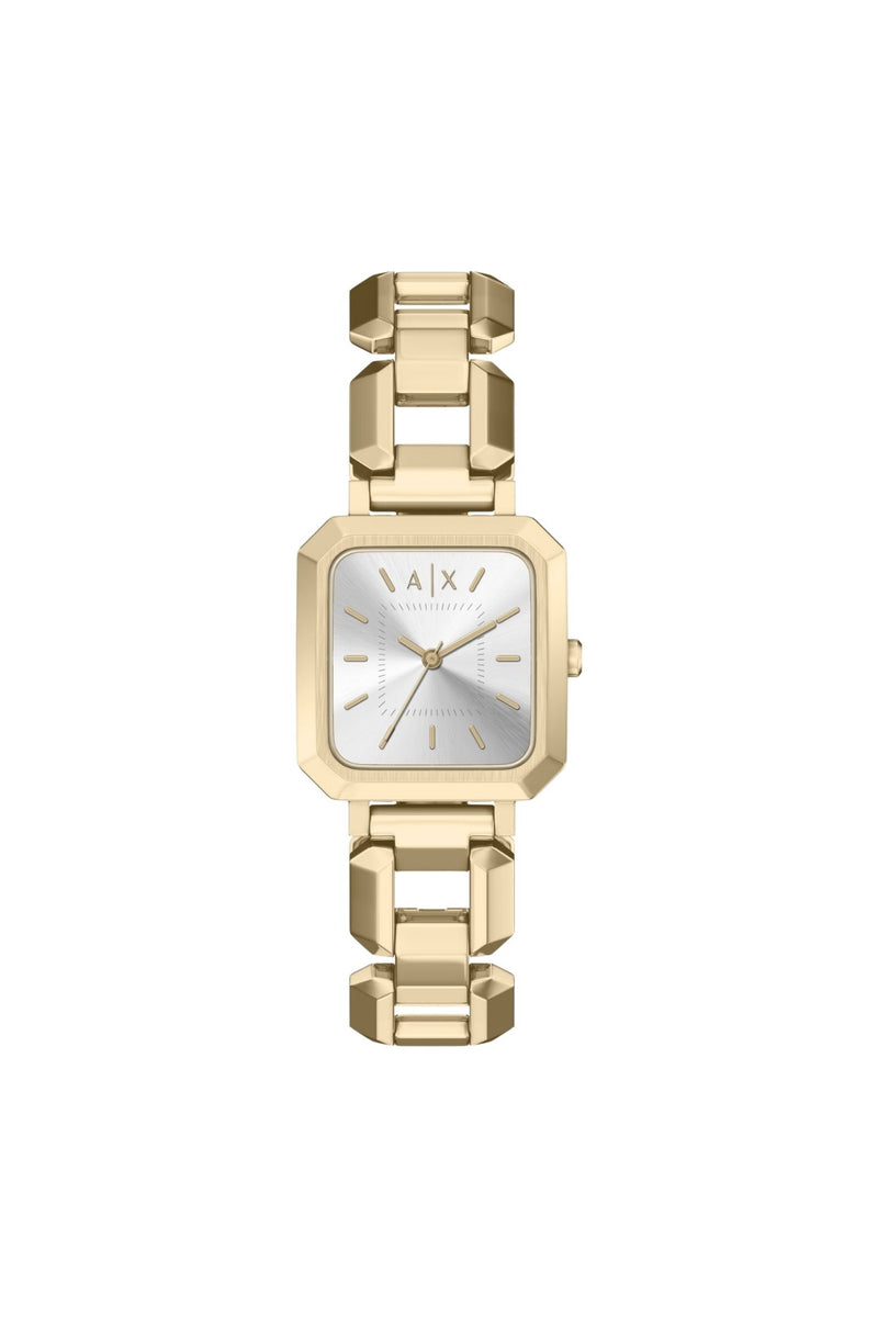 Ladies Three-Hand Gold-Tone Stainless Steel Watch And Necklace Set