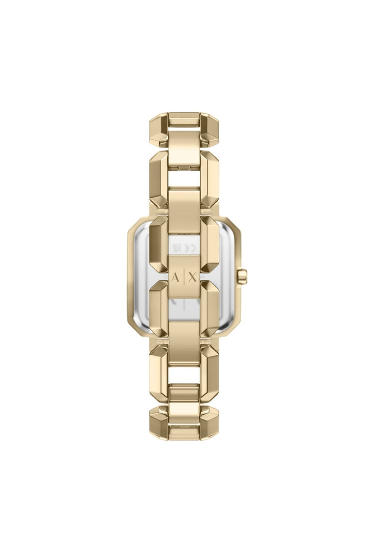 Ladies Three-Hand Gold-Tone Stainless Steel Watch And Necklace Set