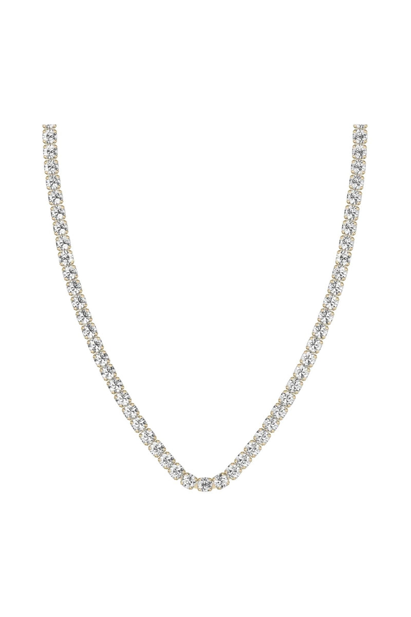 Ladies Three-Hand Gold-Tone Stainless Steel Watch And Necklace Set