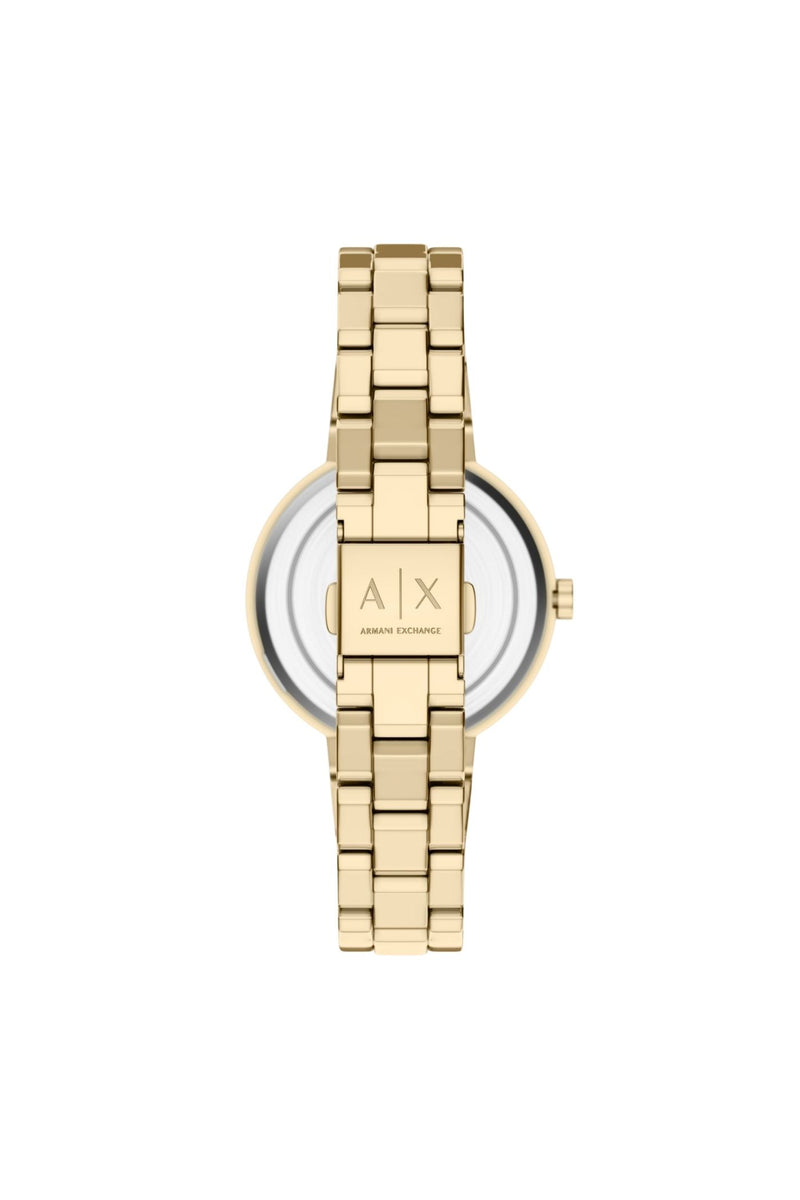 Ladies Two-Hand Gold-Tone Stainless Steel Watch And Bracelet Set