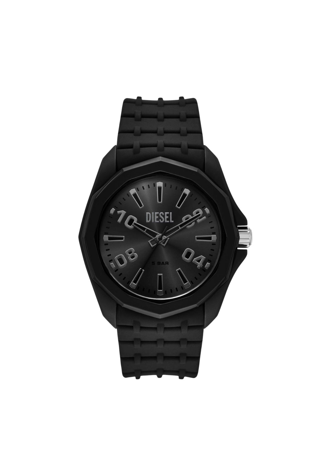 Mens Stinger Three-Hand Black Silicone Watch