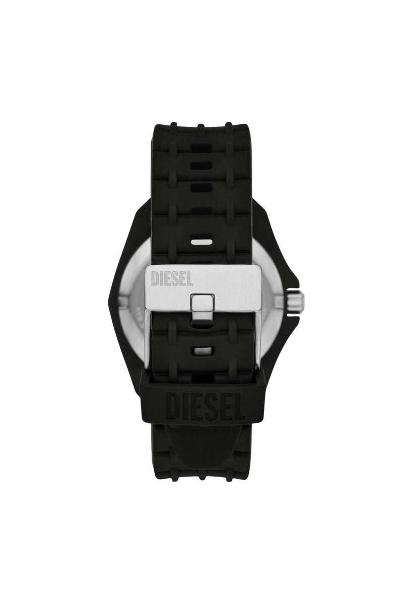 Mens Stinger Three-Hand Black Silicone Watch