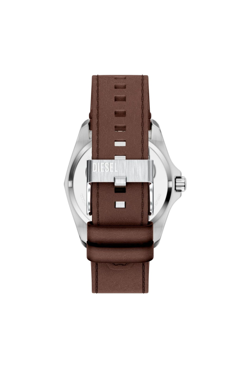 Mens Stinger Three-Hand Brown Leather Watch