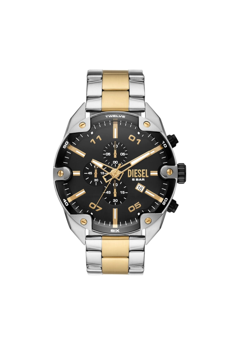 Mens Spiked Chronograph Two-Tone Stainless Steel Watch